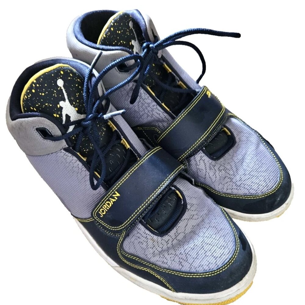 Nike Jordans Flight Club 90 Men's Size 12 Gray & Gold Basketball Shoes